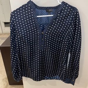 The Limited Navy Polka Dot Blouse